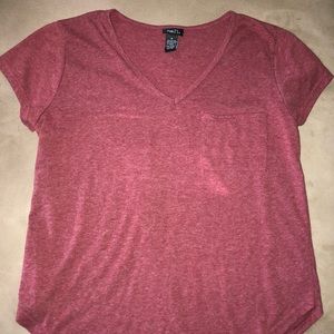 Red/ Maroon short sleeve pocket tee